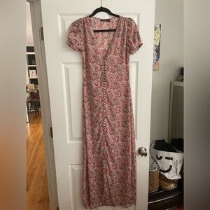 Nasty gal sheer summer floral maxi dress size 2